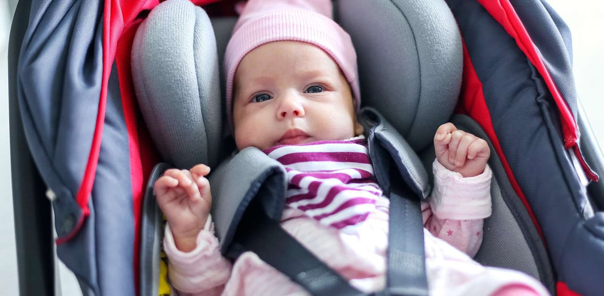 Which parts of a child car seat can be added or removed?